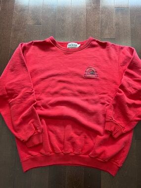 Vintage Crossings Canada 90’s Embroidered Distressed Red Crewneck Cuffed Sweater